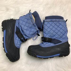 Columbia Unisex Youth Powder bug Forty Snow Star Size 5 Blue Winter Snow Boots